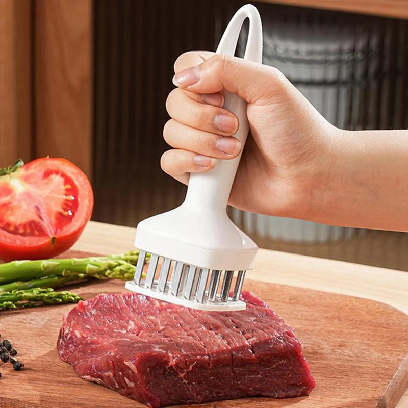 

Meat Tenderizer Needle Stainless Steel Steak Tenderizer Hammer Kitchen Tool Cooking Gadgets Rib Breaker Meat Beater White