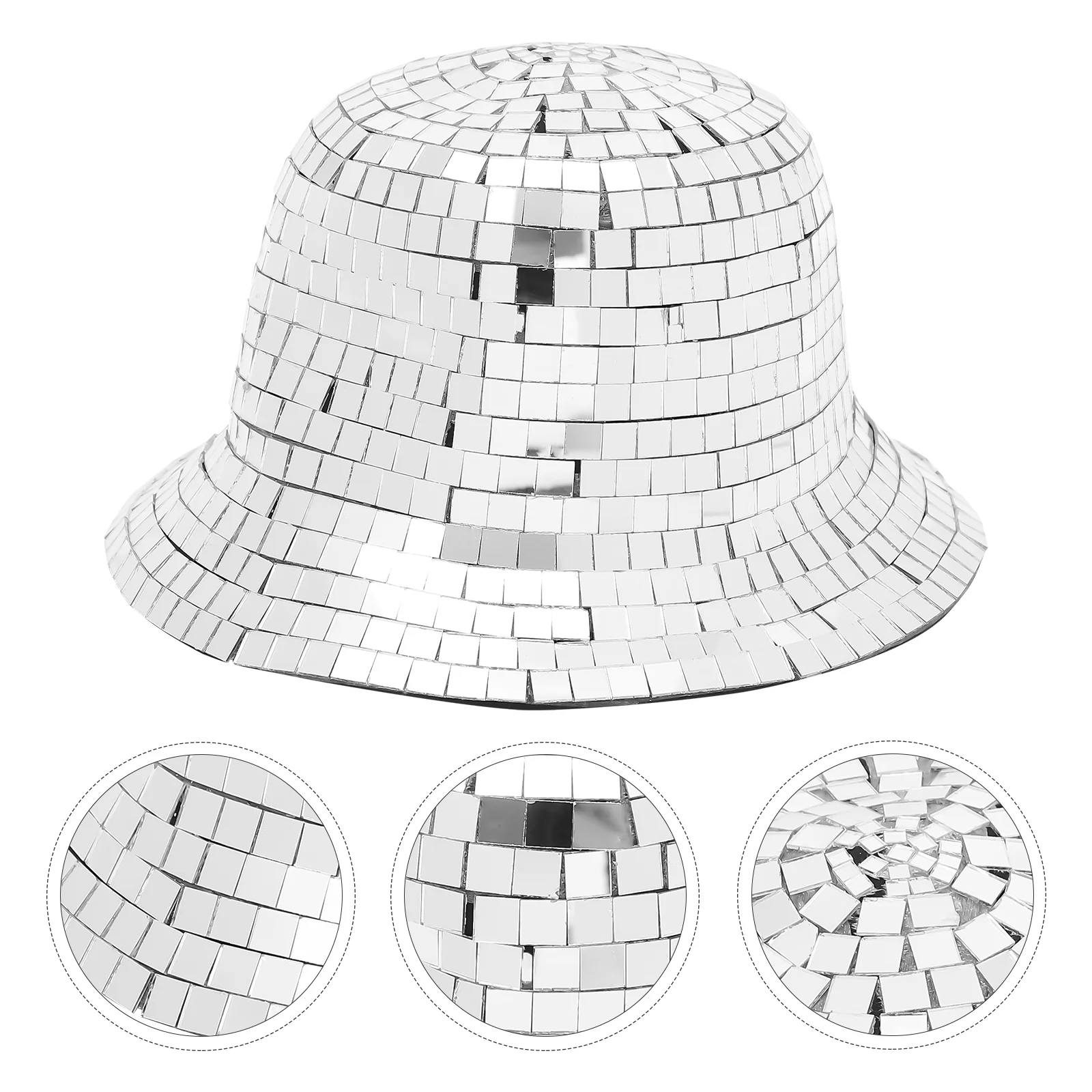 

Western Mirrored Hat Party Hats Women's Cowboy Sequins For Cowgirl Cloth Disco Ball Bucket Young Girls Man