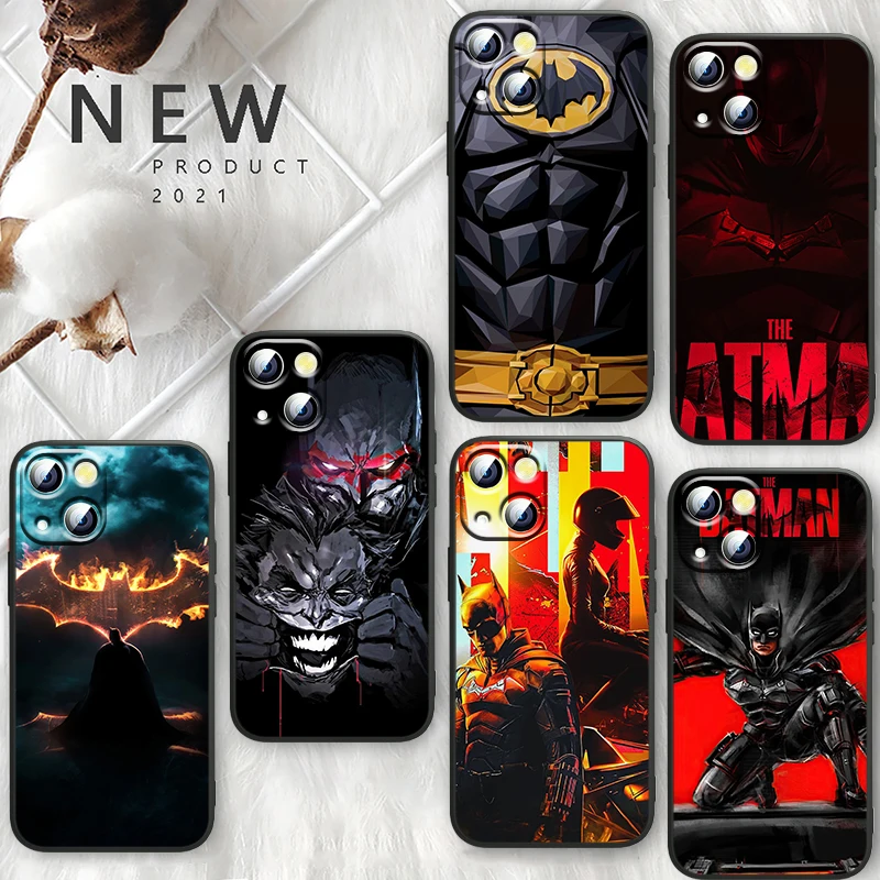 

DC Cool Superhero Batman Black Phone Case For Apple iPhone 14 13 12 11 Pro Max Mini XS Max X XR 7 8 Plus Soft Cover Shell Capa