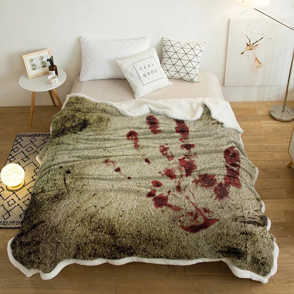 Retro Blood Handprint Winter Wool Plush Throw Blanket Adult Kid Thick Travel Office Sherpa Fleece Blankets Sofa Bed Bedspread
Retro Blood Handprint Winter Wool Plush Throw Blanket Adult Kid Thick Travel Office Sherpa Fleece Blankets Sofa Bed Bedspread