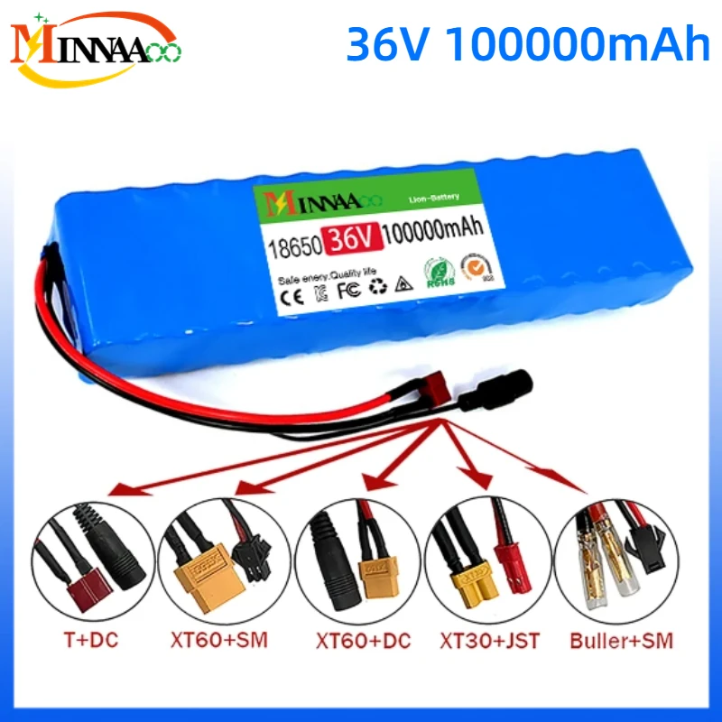 36V 100Ah 10S3P 18650 Lithium Battery Pack 100 Watt 20A BMS T XT60 Plug for Xiaomi Mijia M365 Electric Bicycle Scooter
36V 100Ah 10S3P 18650 Lithium Battery Pack 100 Watt 20A BMS T XT60 Plug for Xiaomi Mijia M365 Electric Bicycle Scooter