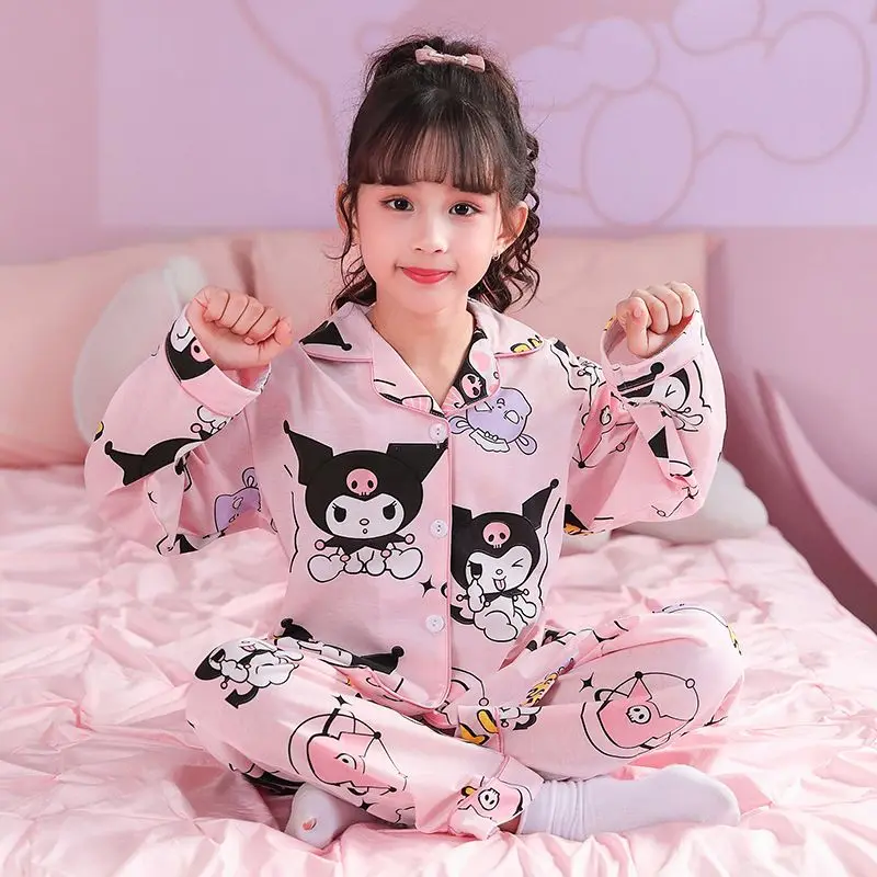 Sanrio Kawaii Kuromi аниме детская весенне-осенняя Пижама кардиган милый Коричный мультяшный комфорт Домашняя одежда подарки для девочек
Sanrio Kawaii Kuromi аниме детская весенне-осенняя Пижама кардиган милый Коричный мультяшный комфорт Домашняя одежда подарки для девочек