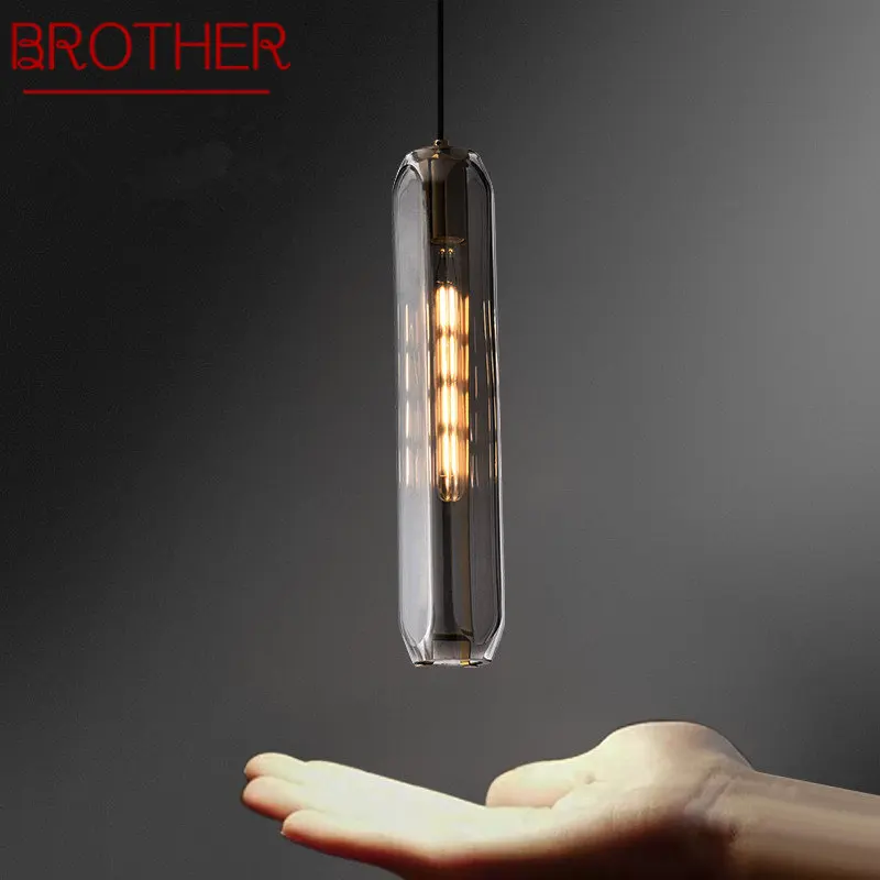 BROTHER Modern Brass Pendant Lights LED Simply Creative Crystal Smoky Grey Hanging Lamp For Home Bedroom Bedside Decor
BROTHER Modern Brass Pendant Lights LED Simply Creative Crystal Smoky Grey Hanging Lamp For Home Bedroom Bedside Decor