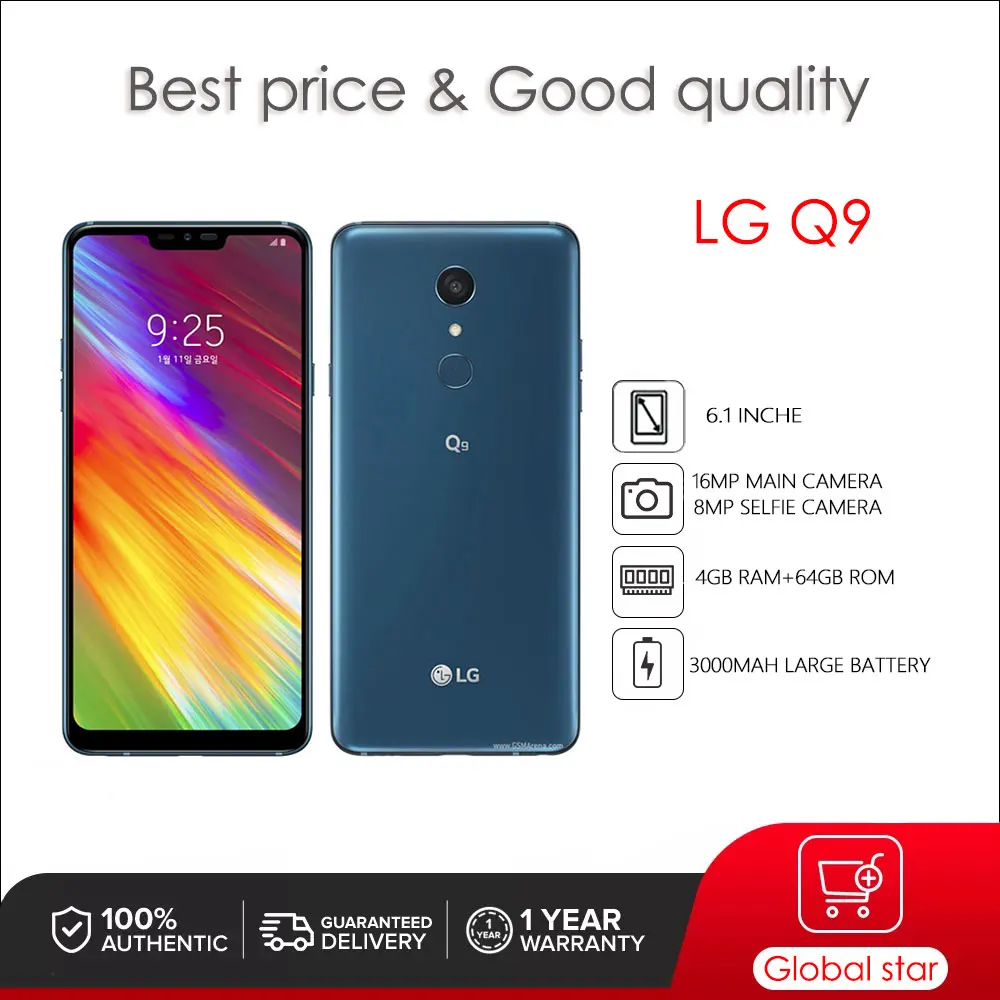 Оригинальный Восстановленный разблокированный сотовый телефон LG Q9 6,26 дюйма 4 Гб 64 Гб ПЗУ камера 16 МП Бесплатная доставка
Оригинальный Восстановленный разблокированный сотовый телефон LG Q9 6,26 дюйма 4 Гб 64 Гб ПЗУ камера 16 МП Бесплатная доставка
