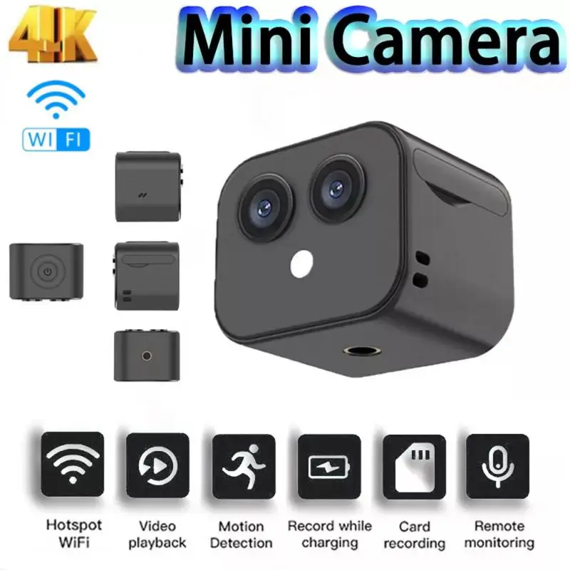 Mini WiFi Camera 4K Wireless Security Surveillance Micro Camera Night Vision Two-way Intercom Monitoring Support 128G
Mini WiFi Camera 4K Wireless Security Surveillance Micro Camera Night Vision Two-way Intercom Monitoring Support 128G