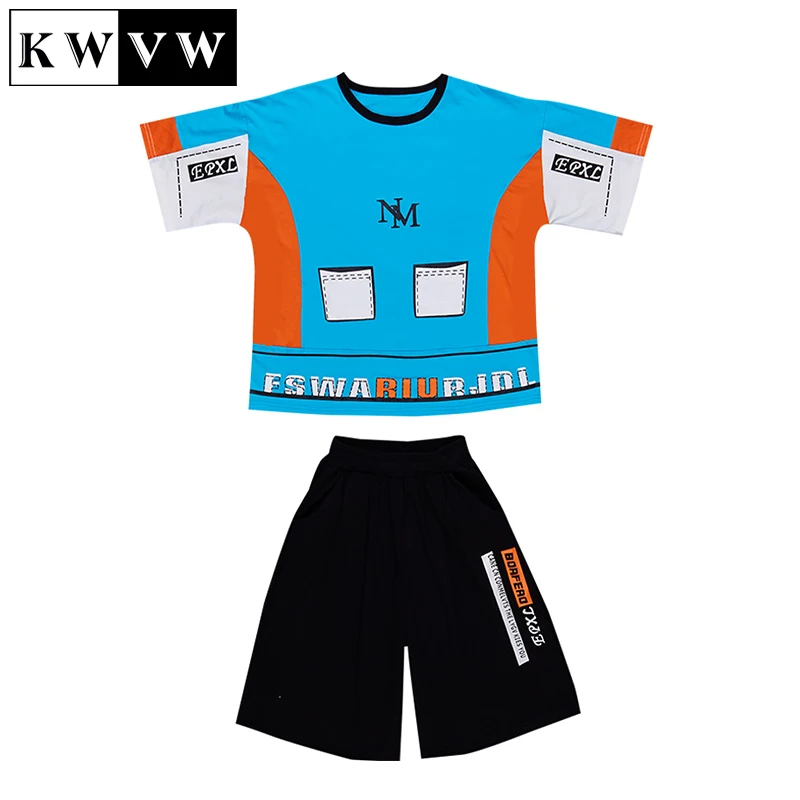 KWVW 4-18 Year Old Boy Clothing Sets Summer New Blue Kids Short Sleeve Shorts Sportswear Outdoor Casual T-Shirt+Pants 2 Pcs Suit
KWVW 4-18 Year Old Boy Clothing Sets Summer New Blue Kids Short Sleeve Shorts Sportswear Outdoor Casual T-Shirt+Pants 2 Pcs Suit