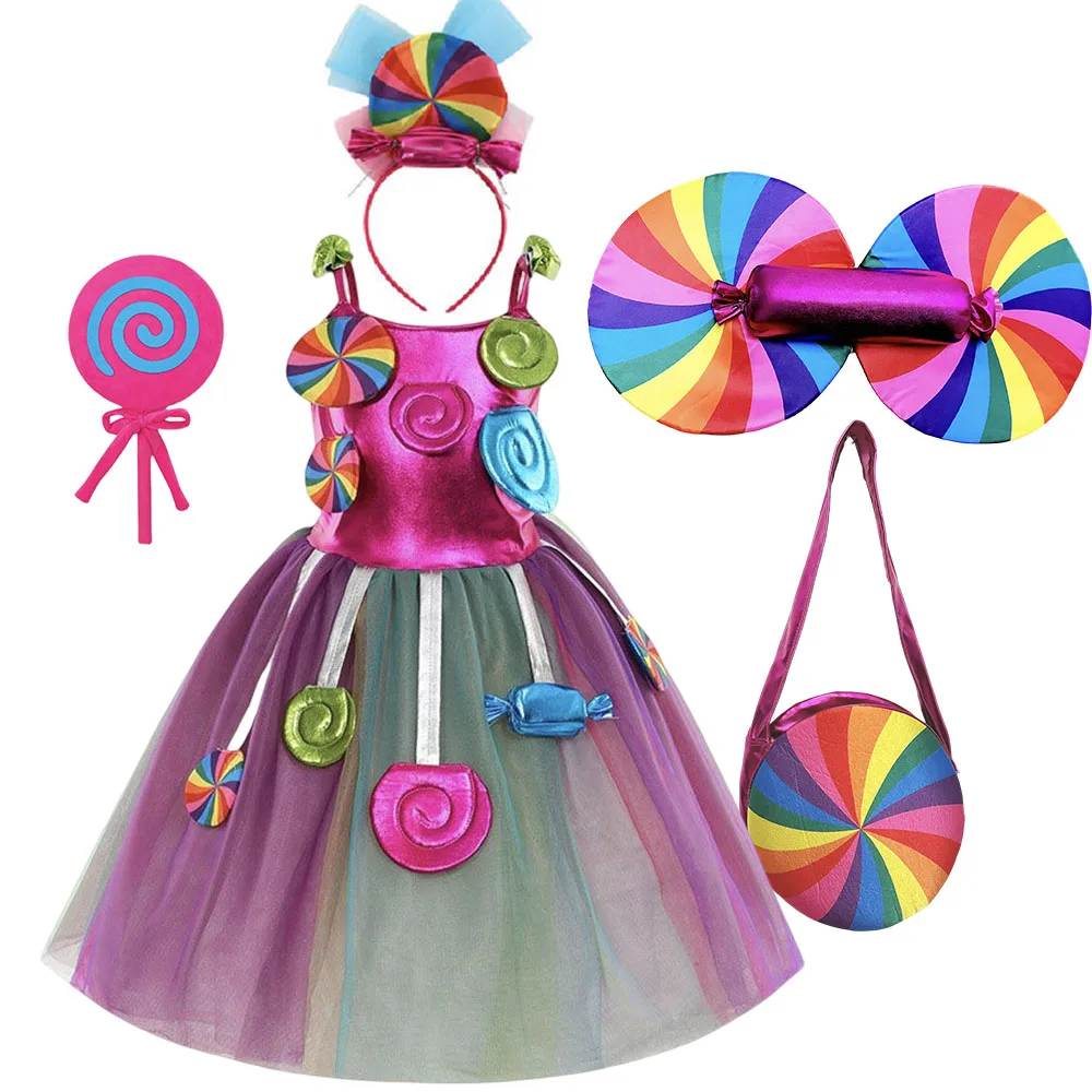 Fancy Carnival Lollipop Fairy Costume Girls Candy Tutu Dress Purim Princess Lollipop Vestidos Kids Birthday Party Rainbow Frocks 
Fancy Carnival Lollipop Fairy Costume Girls Candy Tutu Dress Purim Princess Lollipop Vestidos Kids Birthday Party Rainbow Frocks