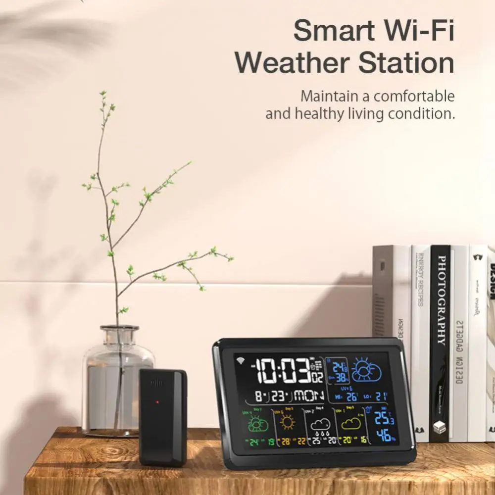 Mini Colorful HD Screen LCD Weather Station Alarm Clock Full-function Smart Hygrometer Thermometer Dual Desktop Clock
Mini Colorful HD Screen LCD Weather Station Alarm Clock Full-function Smart Hygrometer Thermometer Dual Desktop Clock