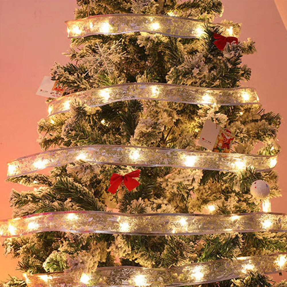 Christmas Tree Ribbon Bows String Lights Hanging Ornaments Led Ribbon Lights Organza Lightweight for Holiday Party Wedding Decor
Christmas Tree Ribbon Bows String Lights Hanging Ornaments Led Ribbon Lights Organza Lightweight for Holiday Party Wedding Decor