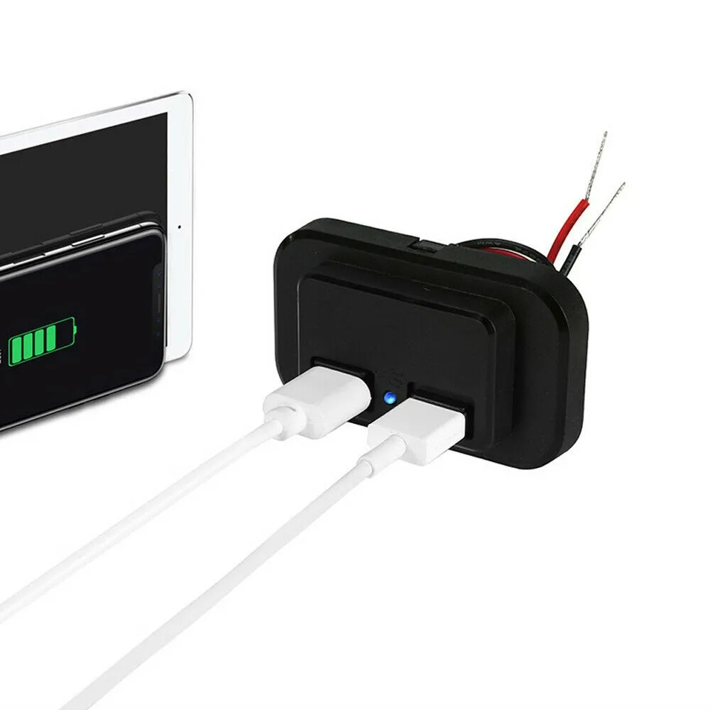 3.1A Short-term 12V 24V Punch-free Dual USB Port LED Car Fast Charger Socket Power Outlet For Motorcycle Auto Truck ATV
3.1A Short-term 12V 24V Punch-free Dual USB Port LED Car Fast Charger Socket Power Outlet For Motorcycle Auto Truck ATV