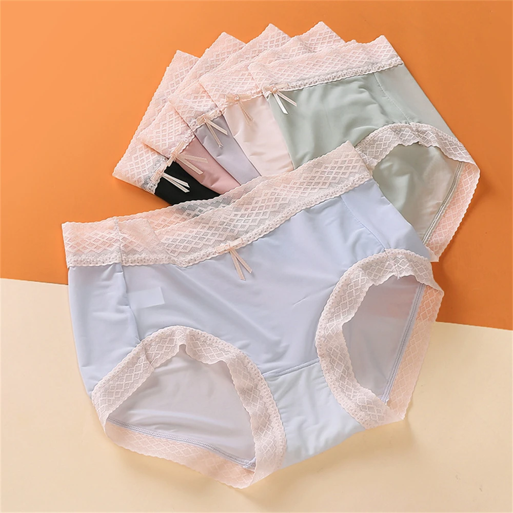 New Women's Summer Ice Silk Panties Lace Trim Cotton Underpants Seamless Anti-glare Panties Boxer Briefs Cozy Female Underwear
New Women's Summer Ice Silk Panties Lace Trim Cotton Underpants Seamless Anti-glare Panties Boxer Briefs Cozy Female Underwear