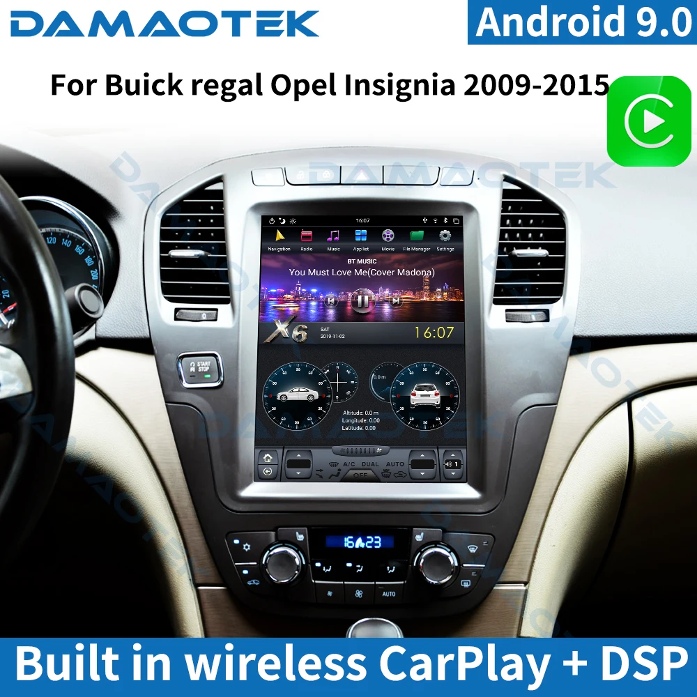 Damaotek Autoradio Android 9.0 10.4" Tesla DSP Car Radio Multimedia Video Player For buick regal 2009 - 2016 Wireless carplay
Damaotek Autoradio Android 9.0 10.4" Tesla DSP Car Radio Multimedia Video Player For buick regal 2009 - 2016 Wireless carplay