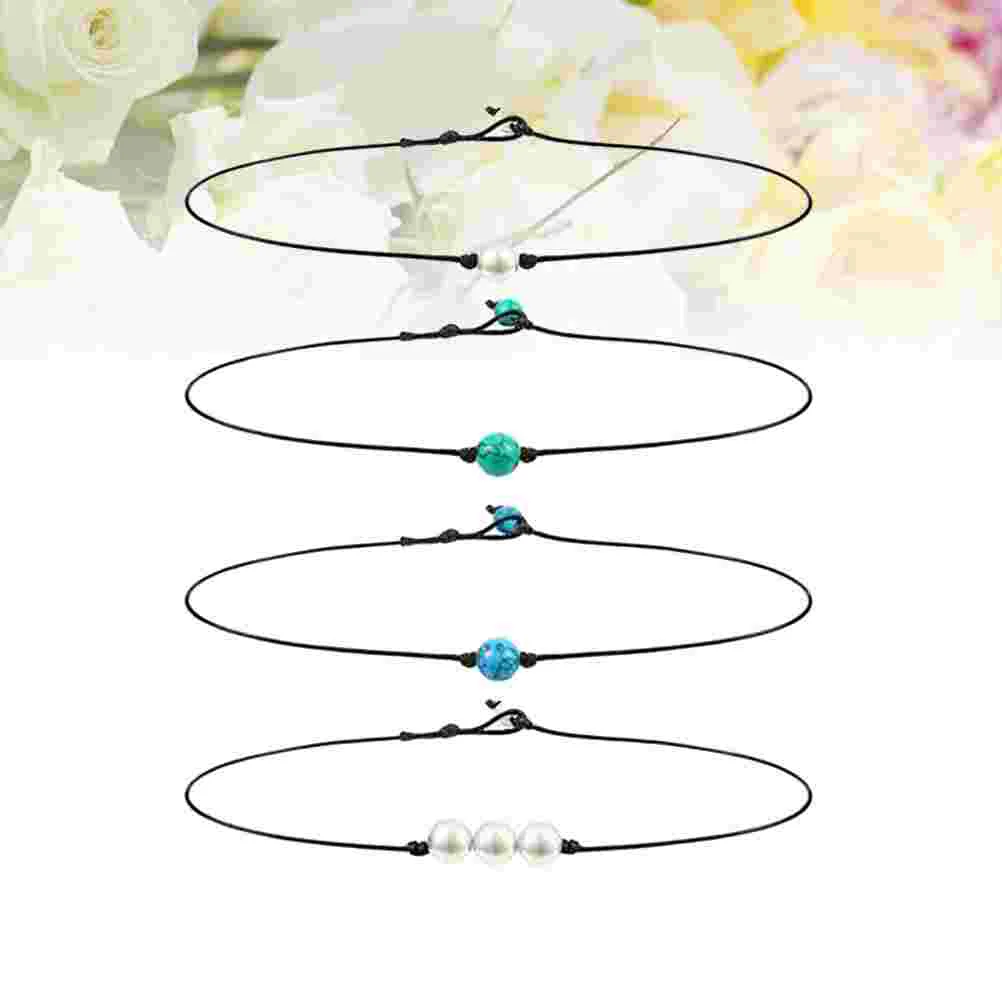 4pcs Elegant Single Pearl Cord Necklace Pearl Chocker Necklace Rope Necklaces for Friends
4pcs Elegant Single Pearl Cord Necklace Pearl Chocker Necklace Rope Necklaces for Friends