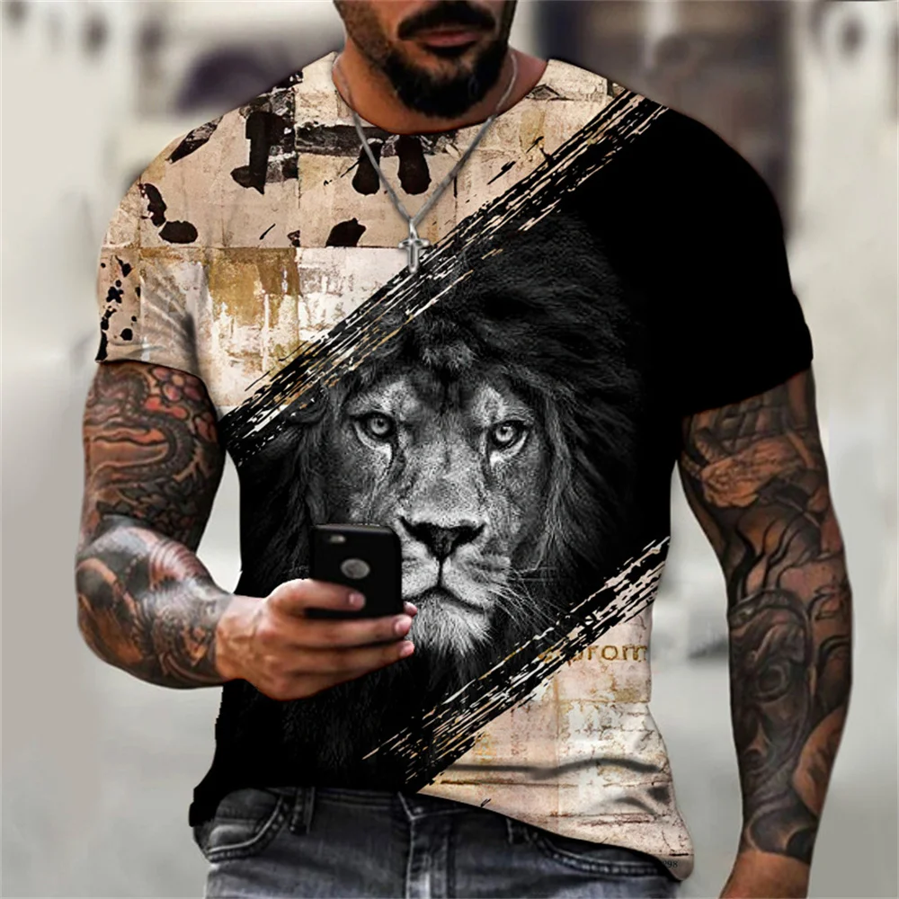 Summer Trendy Versatile Lion Graphic T-Shirt For Men 2022 Fashion Streetwear All-Matched High Quality T Shirts Short Sleeves Top
Summer Trendy Versatile Lion Graphic T-Shirt For Men 2022 Fashion Streetwear All-Matched High Quality T Shirts Short Sleeves Top