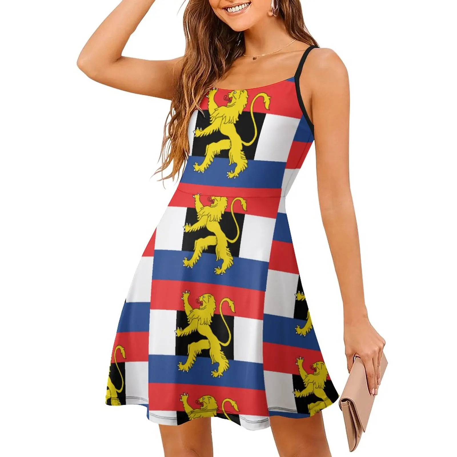 Flag of Benelux Women's Sling Dress Funny Joke Suspender Dress Novelty Exotic Woman's Gown Vacations
Flag of Benelux Women's Sling Dress Funny Joke Suspender Dress Novelty Exotic Woman's Gown Vacations
