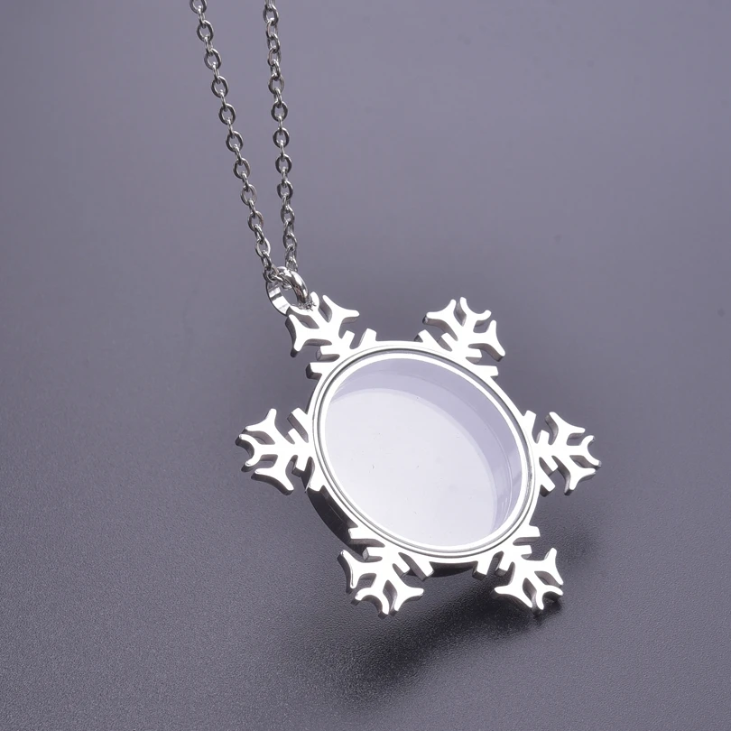 Christmas Gifts Necklace for Women Stainless Steel Glass Floating Locket Snowflake Pendant 60cm Collar Long Steel Chain Jewelry
Christmas Gifts Necklace for Women Stainless Steel Glass Floating Locket Snowflake Pendant 60cm Collar Long Steel Chain Jewelry