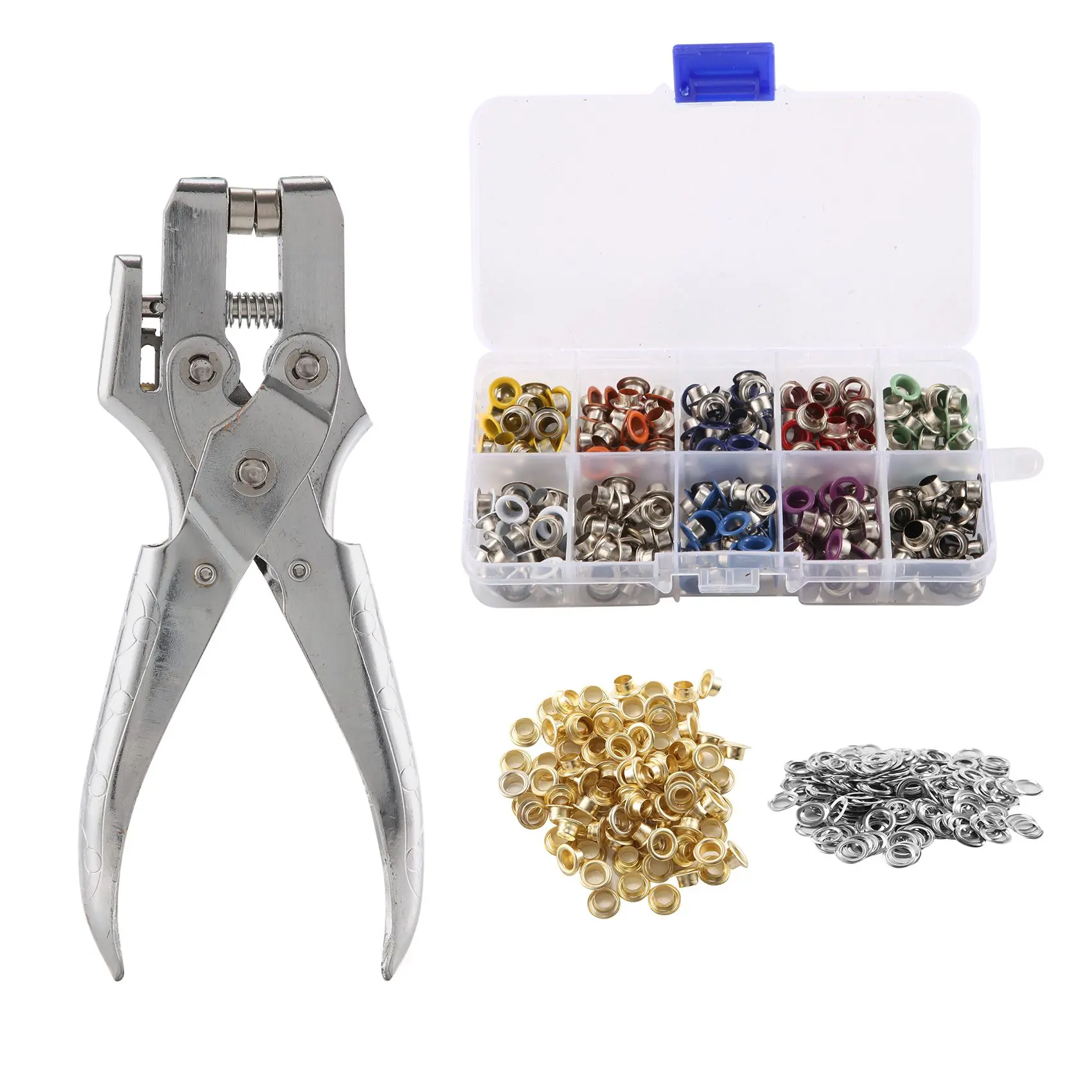 400Pcs 3/16 Inch Metal Grommets Kit,1Pcs Eyelet Punch Pliers,Metal Eyelets Kits Shoe Eyelets Grommet Sets
400Pcs 3/16 Inch Metal Grommets Kit,1Pcs Eyelet Punch Pliers,Metal Eyelets Kits Shoe Eyelets Grommet Sets
