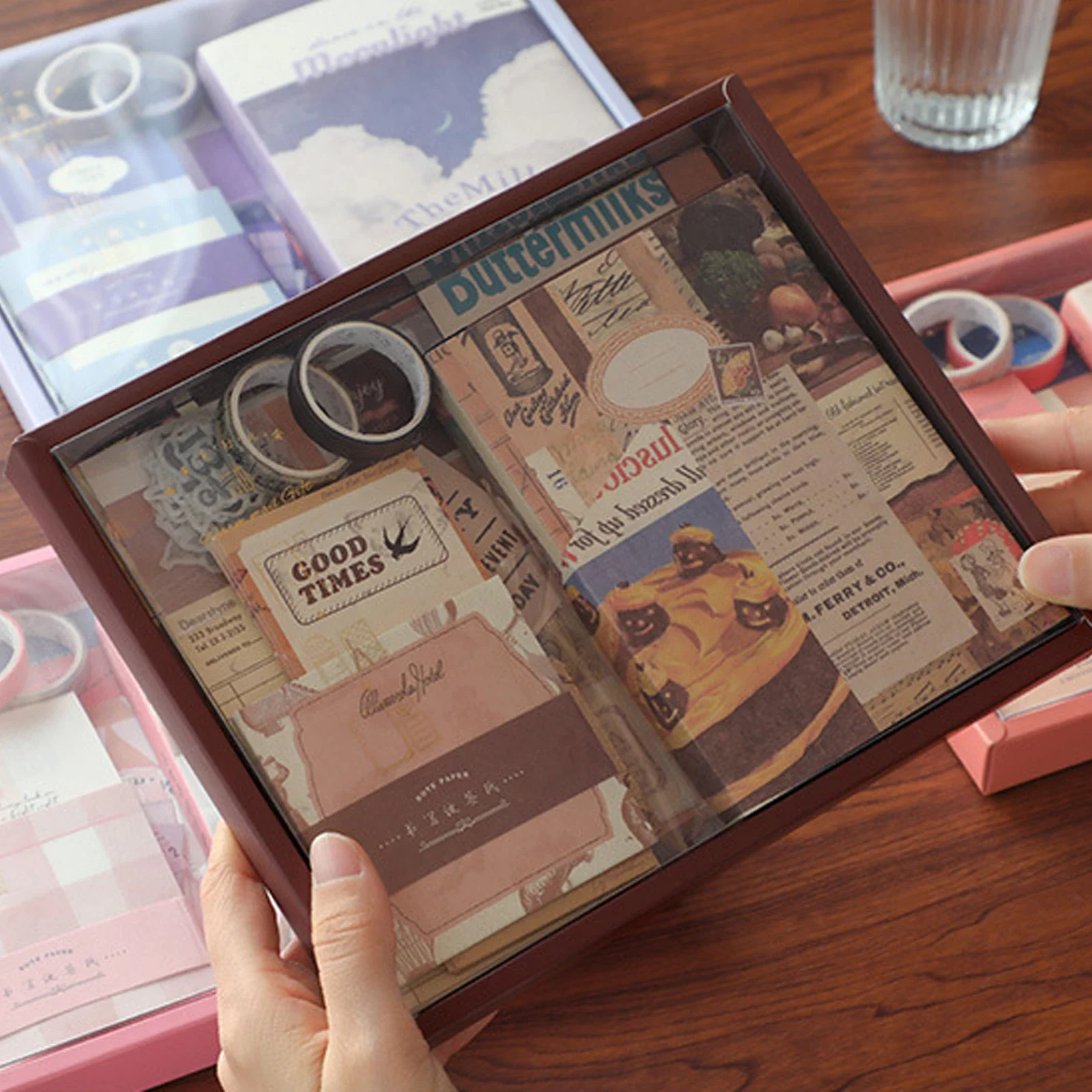 Minimalist Style Gift Set A6 notebook Vintage Girl hand Material Combination Student Xmas Gifts hand ledger note pads 
Minimalist Style Gift Set A6 notebook Vintage Girl hand Material Combination Student Xmas Gifts hand ledger note pads