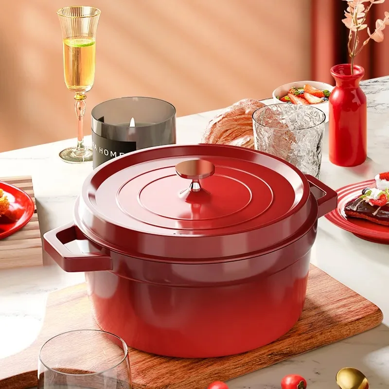 Enameled Cast Aluminum Dutch Oven With Lid 4.7L Nonstick Pan Cast Iron Casserole Dish Enamel Coating For All Heat Source 9.5Inch
Enameled Cast Aluminum Dutch Oven With Lid 4.7L Nonstick Pan Cast Iron Casserole Dish Enamel Coating For All Heat Source 9.5Inch