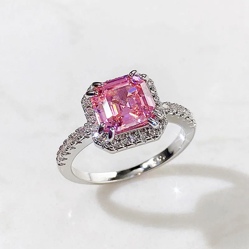 Princess Cut Pink Sapphire Cubic Zirconia CZ Stone Rings For Women Bride Wedding Engagement Ring Jewelry Gift Promise Rings
Princess Cut Pink Sapphire Cubic Zirconia CZ Stone Rings For Women Bride Wedding Engagement Ring Jewelry Gift Promise Rings