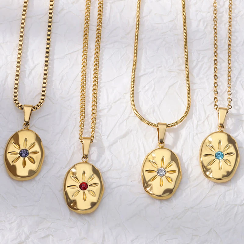 Zircon Sun Necklace for Women Stainless Steel DIY Chain Sun Flower Necklaces Fashion Wedding Aesthetic Jewelry collares mujer
Zircon Sun Necklace for Women Stainless Steel DIY Chain Sun Flower Necklaces Fashion Wedding Aesthetic Jewelry collares mujer