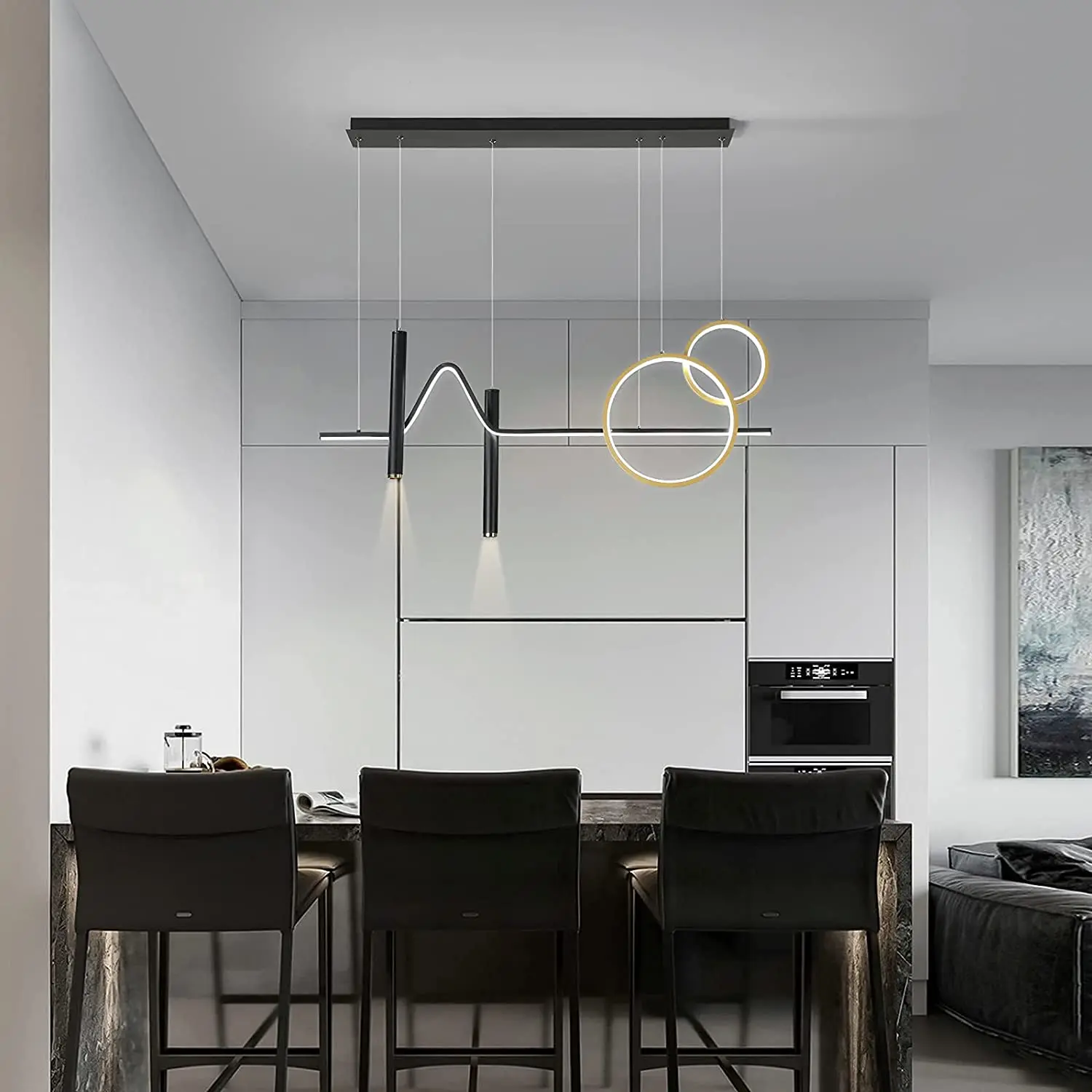 Modern LED Pendant Light, Dimmable Creative LED Chandelier Linear Wave Light Fixture, LED Hanging Light Fixture for Dining Room
Modern LED Pendant Light, Dimmable Creative LED Chandelier Linear Wave Light Fixture, LED Hanging Light Fixture for Dining Room