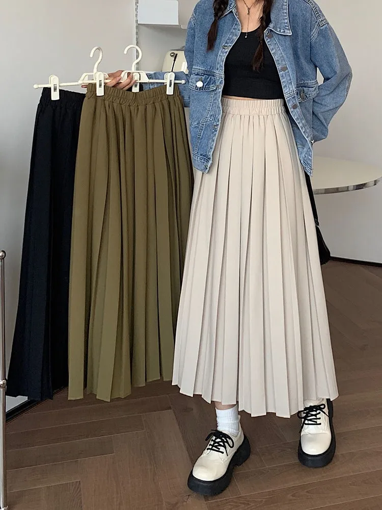 3 colors SML 2022 Autumn Winter Female long Skirts Women High Waist long pleated Skirt solid color a line skirt womens (75058)
3 colors SML 2022 Autumn Winter Female long Skirts Women High Waist long pleated Skirt solid color a line skirt womens (75058)