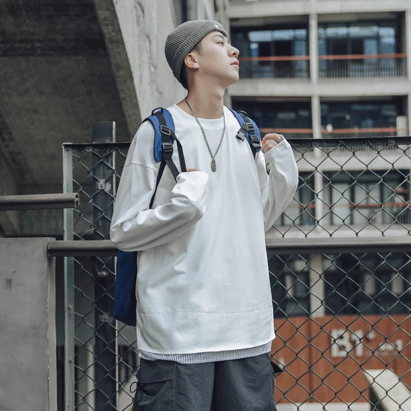 Spring and autumn striped stitching long-sleeved T-shirt men's round neck clothes loose bottoming shirt all-match casual tops lo
Spring and autumn striped stitching long-sleeved T-shirt men's round neck clothes loose bottoming shirt all-match casual tops lo