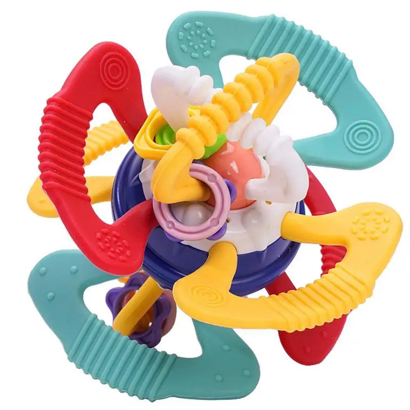 Rattle Teether Silicone Rattle Sensory Teether Toy Newborn Chewing Toys Hand Grip Ball Grasp Toy For Soothing Gums Sucking Needs
Rattle Teether Silicone Rattle Sensory Teether Toy Newborn Chewing Toys Hand Grip Ball Grasp Toy For Soothing Gums Sucking Needs
