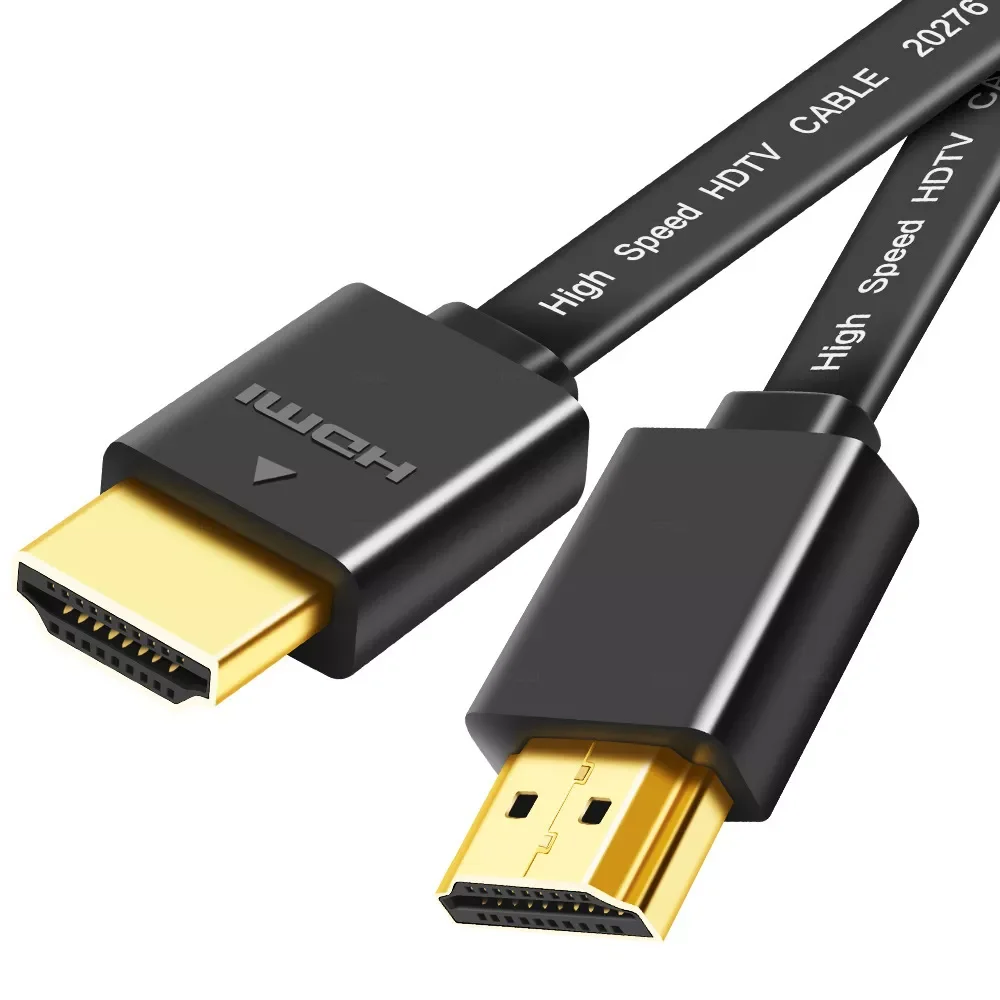 

HDMI-compatible Cable 1080p 3D Video Cables Flat Cable HDMI-compatible to HDMI Cable Gold Plated for PS4 Laptop Monitor 0.3M 1M