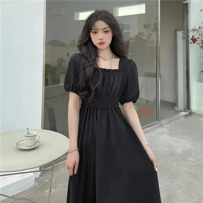 Women Dresses Summer New Solid Short Sleeve Dresses High Waist Square Neck Dress Casual Sweet Preppy Style Maxi Dress Female
Women Dresses Summer New Solid Short Sleeve Dresses High Waist Square Neck Dress Casual Sweet Preppy Style Maxi Dress Female