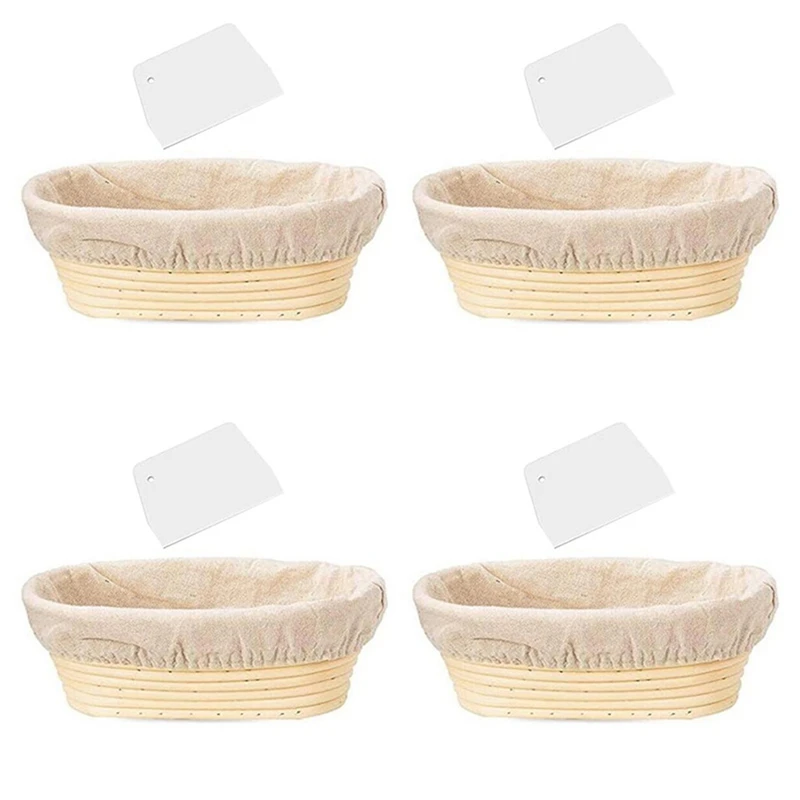 4Pcs 10 Inch Oval Shaped Bread Banneton Proofing Basket - Baking Dough Bowl Gifts For Bakers Proving Baskets
4Pcs 10 Inch Oval Shaped Bread Banneton Proofing Basket - Baking Dough Bowl Gifts For Bakers Proving Baskets