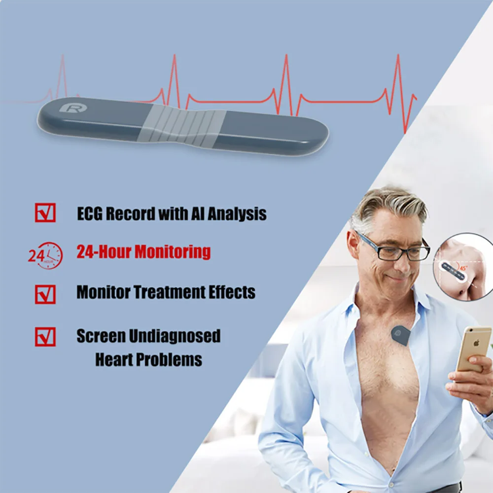 72 Hours AI Holter ECG Monitoring Wearable AI Heart Health Monitor Charge EKG Heart Recorder For Heart Problems
72 Hours AI Holter ECG Monitoring Wearable AI Heart Health Monitor Charge EKG Heart Recorder For Heart Problems