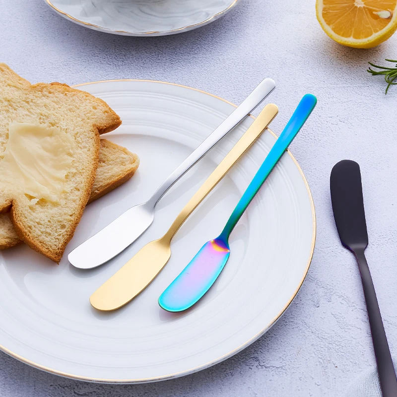 

5 Pcs 304 Stainless Steel Butter Knife Cheese Dessert Jam Knifes Cream Cutlery Marmalade Toast Bread Knives Butter Spreader