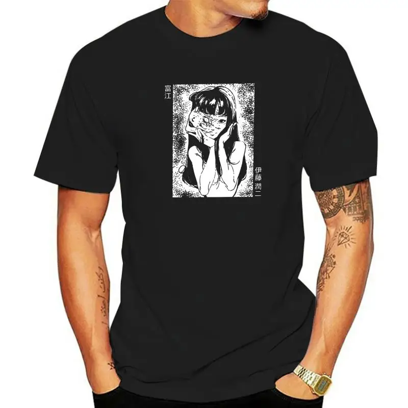 

Мужские футболки Tomie Junji Ito с рисунком Аниме Манга Юмористическая футболка с коротким рукавом с круглым вырезом хлопковые топы 4XL 5XL 6XL
