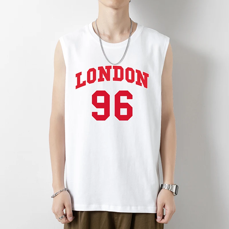 

London 96 British Street City Letters New Mens Tops Summer Fashion Singlet Basketball Sleeveless Sportswear Bodybuilding T-Shirt
