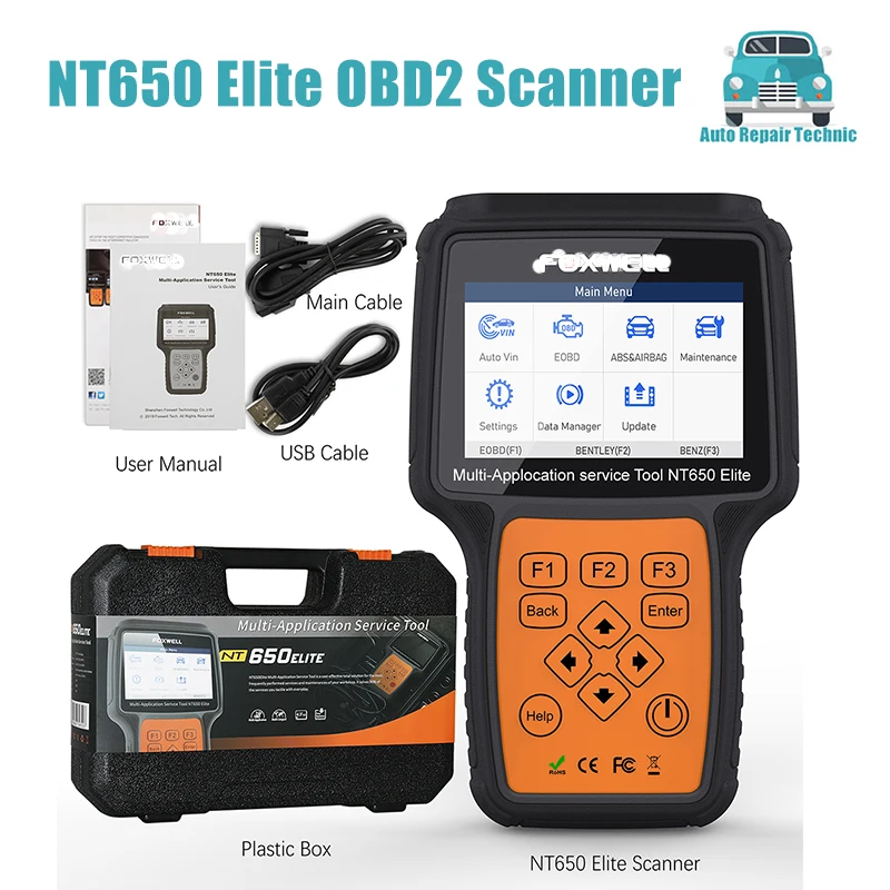 Автомобильный сканер NT650 Elite OBD2, многофункциональный инструмент для диагностики автомобиля, для Fox-well
Автомобильный сканер NT650 Elite OBD2, многофункциональный инструмент для диагностики автомобиля, для Fox-well