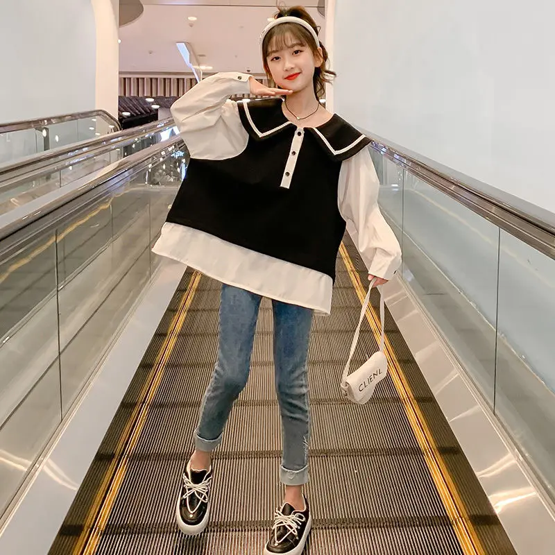 2022 Autumn New Light Luxury Fashion Suit Fashion Jeans Doll Collar Top Suit Casual Loose Korean Style Boutique Clothing
2022 Autumn New Light Luxury Fashion Suit Fashion Jeans Doll Collar Top Suit Casual Loose Korean Style Boutique Clothing