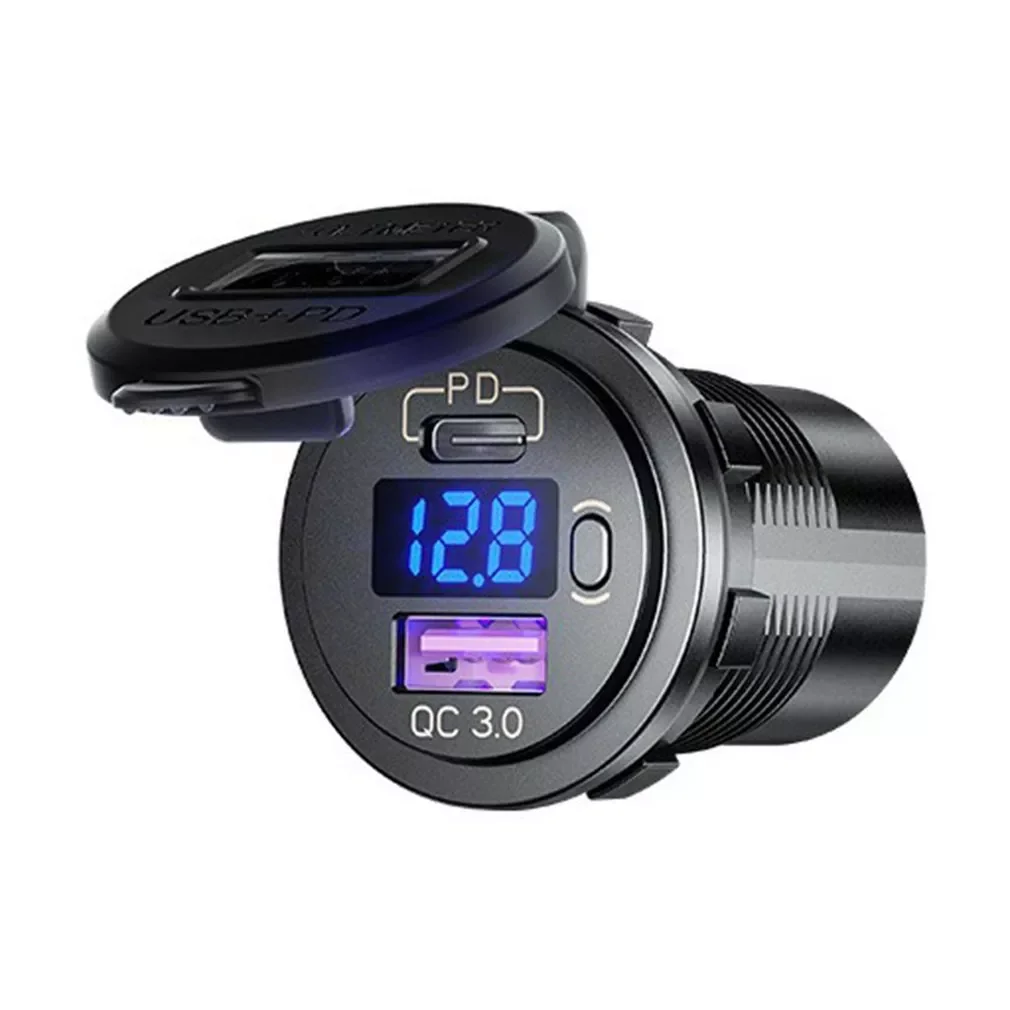 12V PD+USB Dual Auto USB Charger Socket LED With Voltage Display Car USB Quick Charger With Caps For Cars Motorcycles Truck Boat
12V PD+USB Dual Auto USB Charger Socket LED With Voltage Display Car USB Quick Charger With Caps For Cars Motorcycles Truck Boat