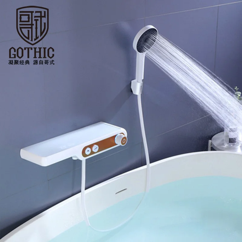 Nordic Light Luxury Intelligent Constant Temperature Bathtub Faucet Hot and Cold Water Mixer White Shower Set Bathroom Tub Tap
Nordic Light Luxury Intelligent Constant Temperature Bathtub Faucet Hot and Cold Water Mixer White Shower Set Bathroom Tub Tap