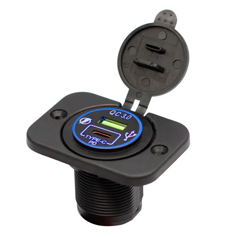 PD Type C USB Car Charger Socket and QC 3.0 Quick Charger 12V/24V Car Power Outlet Waterproof Socket
PD Type C USB Car Charger Socket and QC 3.0 Quick Charger 12V/24V Car Power Outlet Waterproof Socket