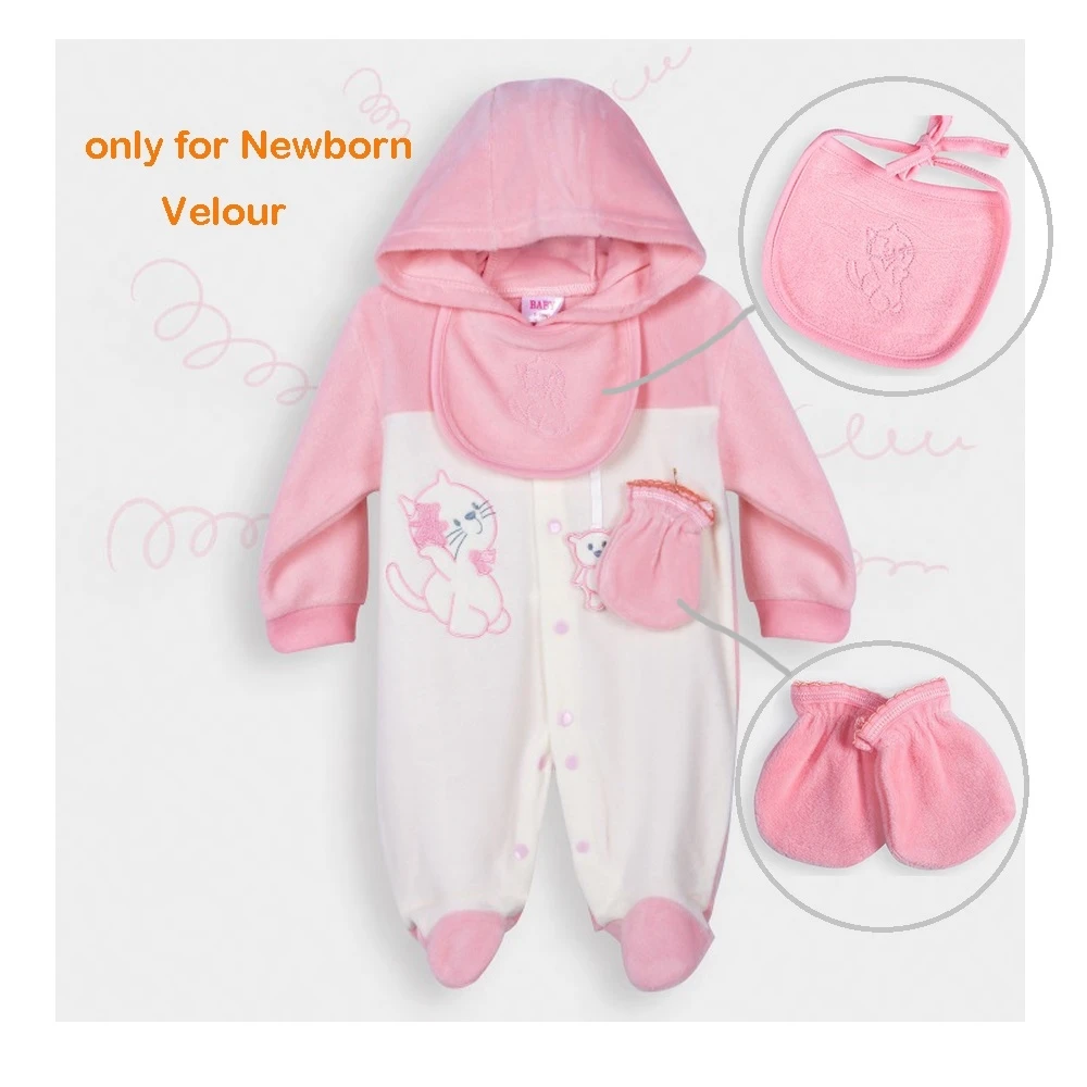Velour Hooded Clothing Set Romper Bib Mitts Newborn Baby Girl Boy Romper Grow Sleepsuit Roupa de Bebe Spring Autumn Winter
Velour Hooded Clothing Set Romper Bib Mitts Newborn Baby Girl Boy Romper Grow Sleepsuit Roupa de Bebe Spring Autumn Winter