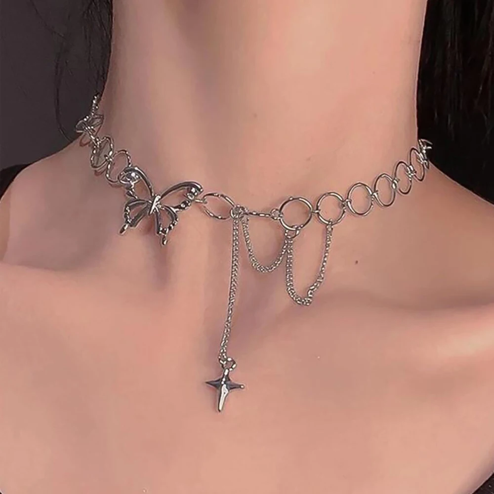 New Punk Fashion Vintage Pendant Butterfly Cross Tassel Necklace for Women Butterfly Charm Choker Necklaces Boho Fashion Jewelry 
New Punk Fashion Vintage Pendant Butterfly Cross Tassel Necklace for Women Butterfly Charm Choker Necklaces Boho Fashion Jewelry