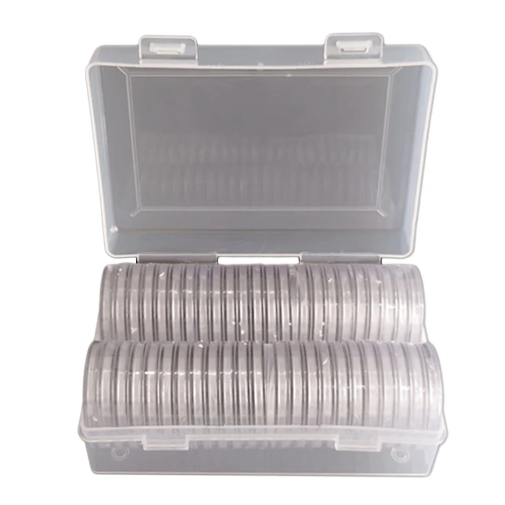 50pcs Coins Storage Box With Case Plastic Clear Capsule Commemorative Coin Collection Case Container
50pcs Coins Storage Box With Case Plastic Clear Capsule Commemorative Coin Collection Case Container