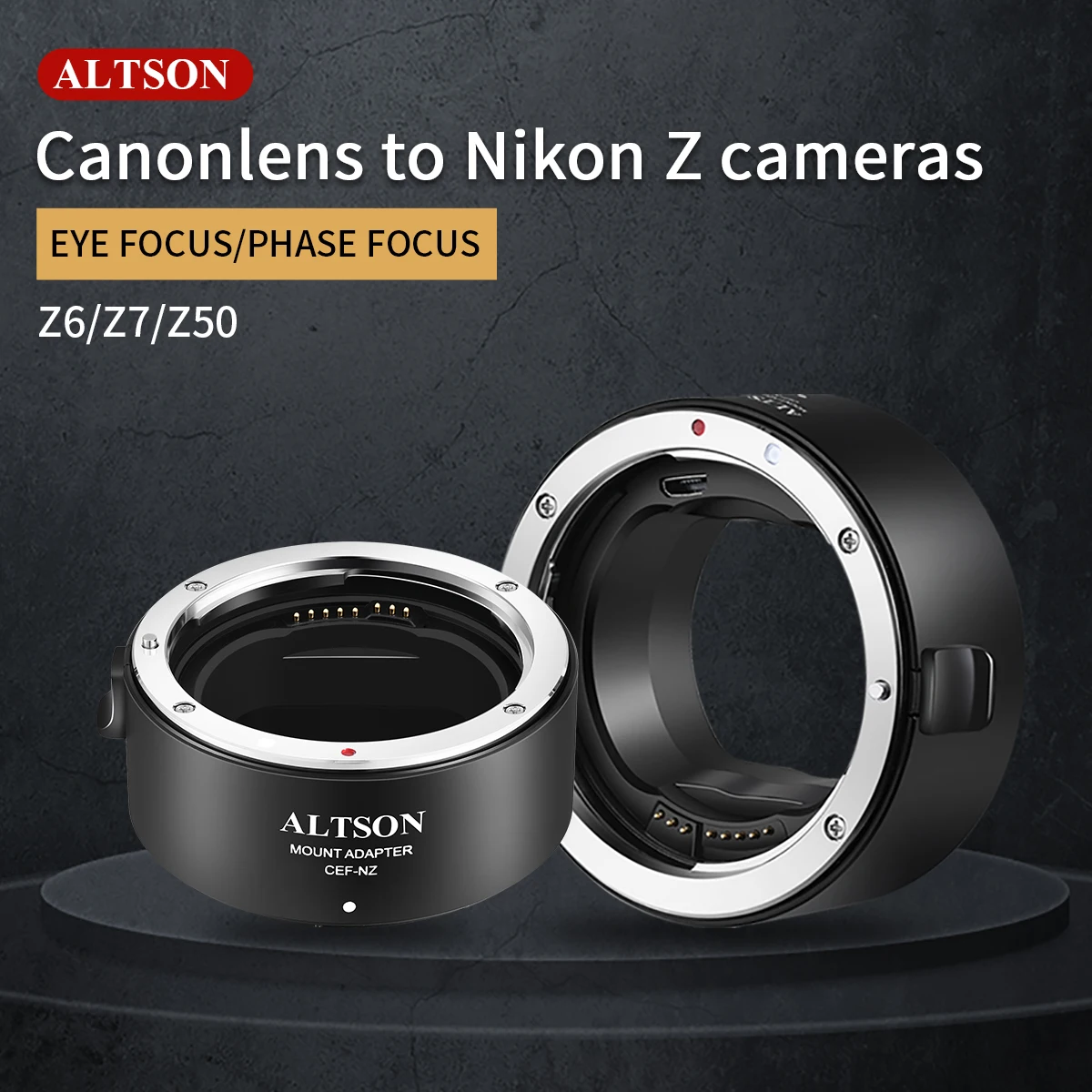 Адаптер для объектива ALTSON CEF-NZ Nikon Z к Canon EF с автофокусом и регулируемой диафрагмой для камеры Nikon Z Mount Z9 Z6 Z50
Адаптер для объектива ALTSON CEF-NZ Nikon Z к Canon EF с автофокусом и регулируемой диафрагмой для камеры Nikon Z Mount Z9 Z6 Z50