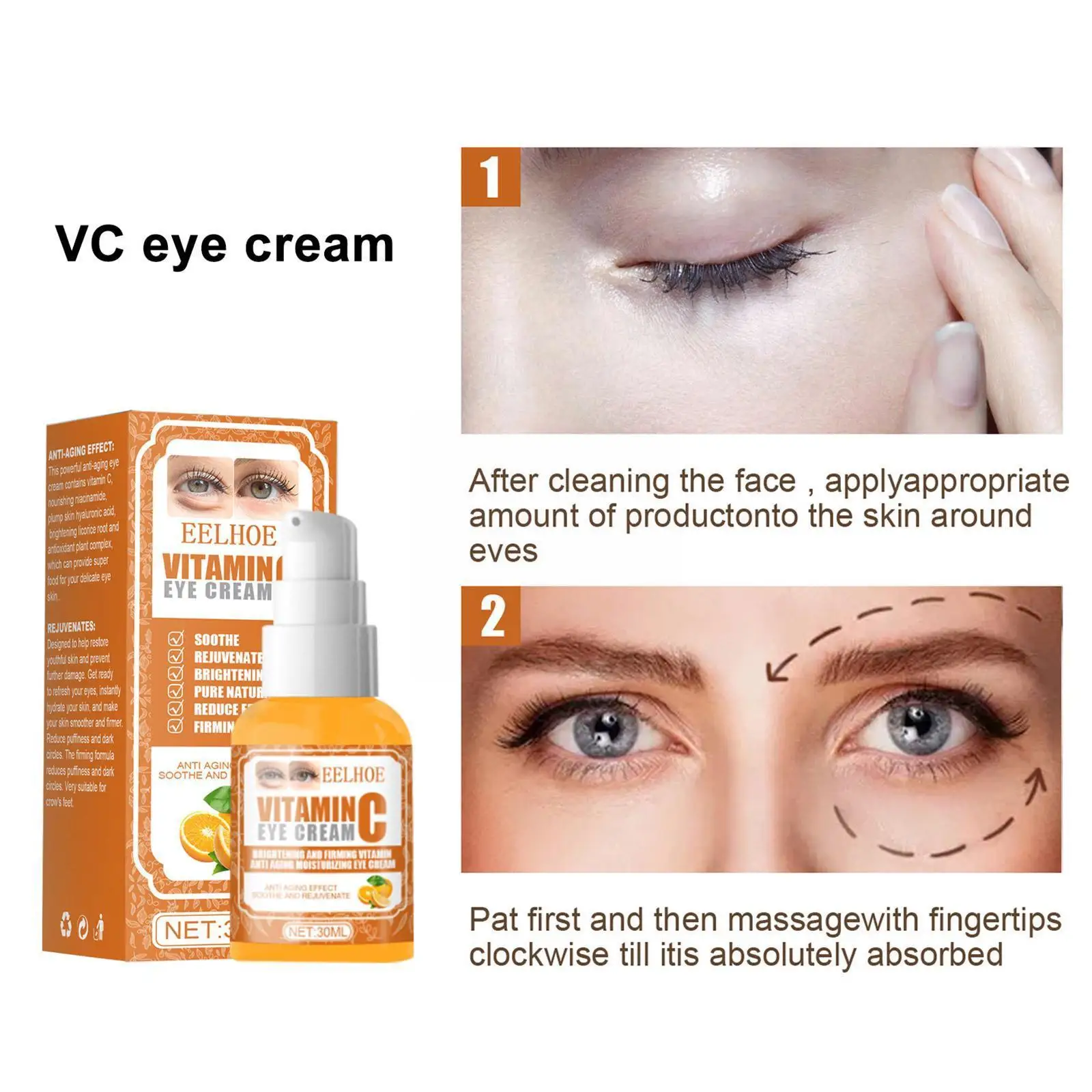 Vitamin C Anti Dark Circles Eye Cream Remove Eye Bags Firm Massage Cosmetics Brighten Beauty Products Moisturizing Anti-wri E3Q9
Vitamin C Anti Dark Circles Eye Cream Remove Eye Bags Firm Massage Cosmetics Brighten Beauty Products Moisturizing Anti-wri E3Q9