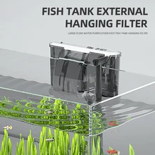 110V 220V Aquarium filter Wall-mounted fish tank filter External grass tank filter Water flow adjustable Suitable for 30-80CM