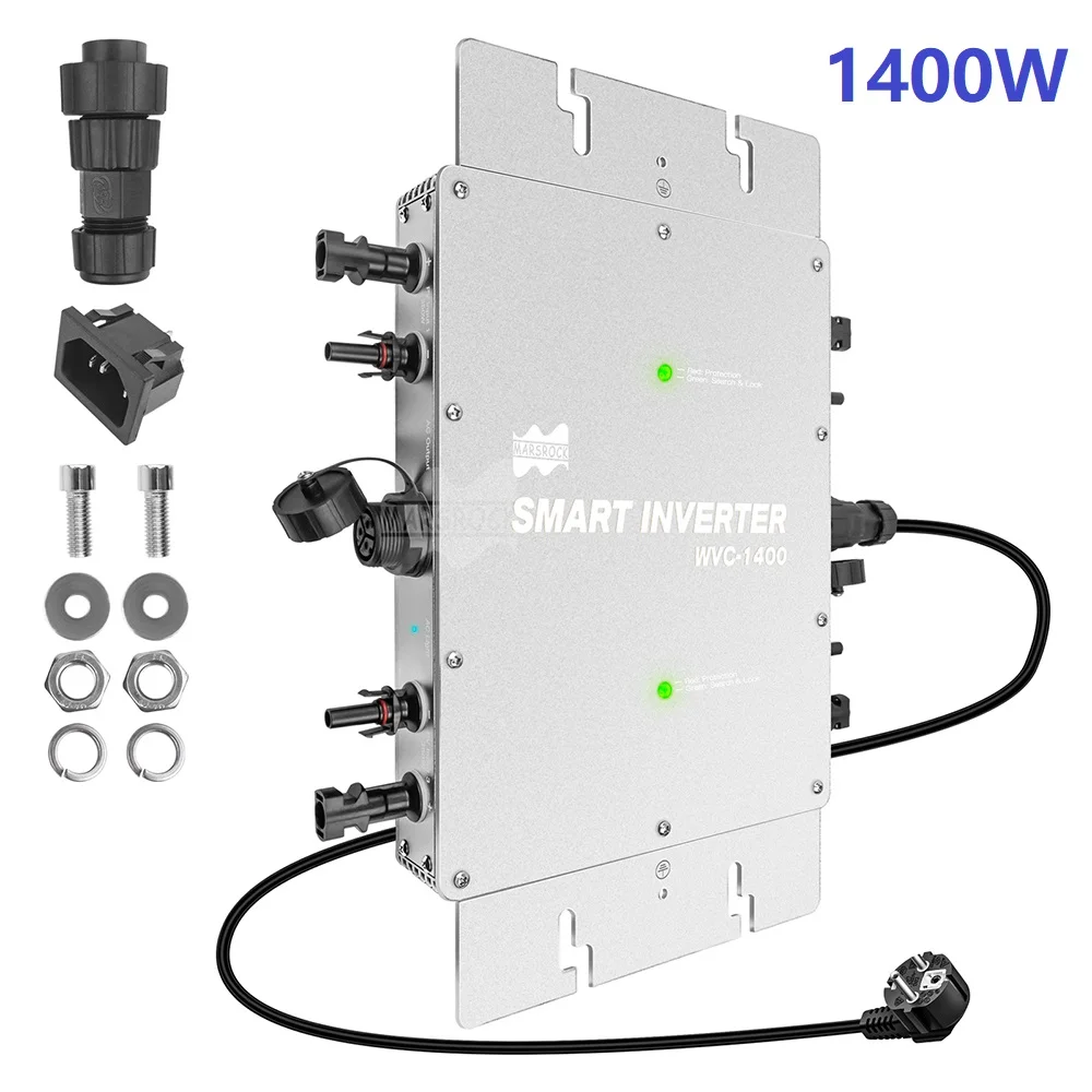 1400W Solar Micro Grid Tie Pure Sine Wave Inverter IP65 Solar Panel 4*350W Dual MPPT,22-50VDC PV To 110V or 220VAC Grid
1400W Solar Micro Grid Tie Pure Sine Wave Inverter IP65 Solar Panel 4*350W Dual MPPT,22-50VDC PV To 110V or 220VAC Grid