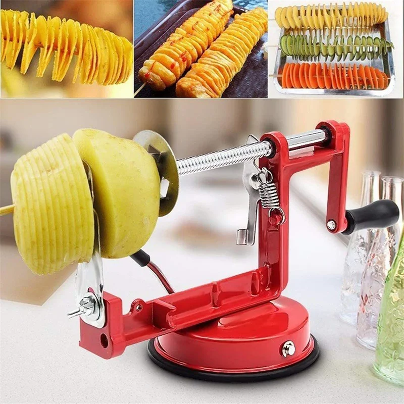 

Spiral French Fry Cutter Manual Stainless Steel Twisted Potato Apple Slicer Vegetable Multifunctional Spiralizer Slicers Tools