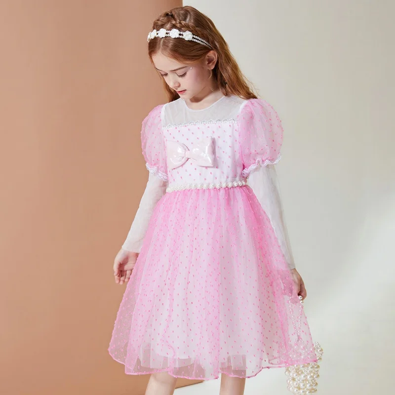 Forest Kids 2022 Spring Pink Full Sleves Bowwknot Birthday Party Flowers Princes Casual OrganzaTeen Girl Dress 
Forest Kids 2022 Spring Pink Full Sleves Bowwknot Birthday Party Flowers Princes Casual OrganzaTeen Girl Dress